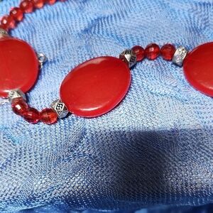 Elegant Red Beaded Necklace